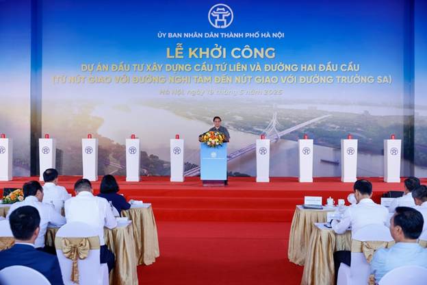 Thủ tướng phát lệnh khởi công cầu Tứ Liên (Hà Nội), yêu cầu hoàn thành trong 24 tháng- Ảnh 3.