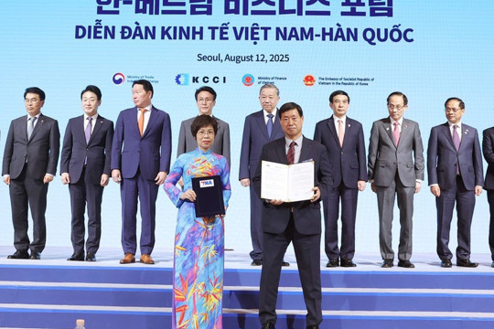Tổng Bí thư Tô Lâm và Thủ tướng Hàn Quốc chứng kiến Lễ trao thỏa thuận hợp tác 