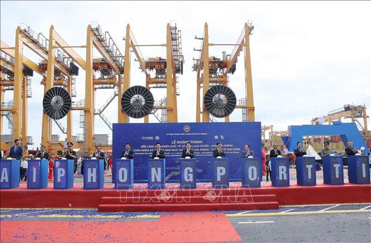 Chủ tịch nước Lương Cường dự khánh thành Bến cảng container quốc tế số 3 và 4 tại Hải Phòng- Ảnh 5.