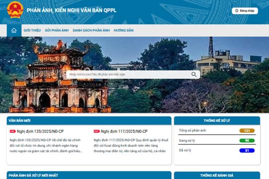 Trước 20/6, hoàn thành tích hợp Hệ thống tiếp nhận, xử lý phản ánh, kiến nghị về VBQPPL với Cổng TTĐT bộ, ngành, địa phương 